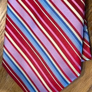 True Forum NWT Striped Optic 100 % Silk Red Pink